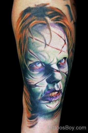 Zombie Girl Tattoo Design-TB1062