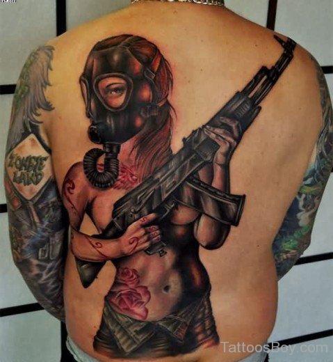 Zombie Girl Tattoo On Back-TB1063