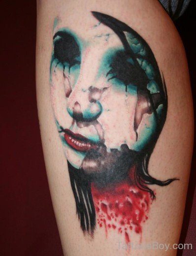 Zombie Girl Face Tattoo-TB1060