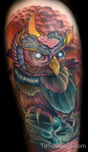 Zombie Owl Tattoo-TB1069