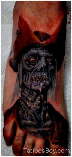 Zombie Tattoo On Foot 4-TB1085