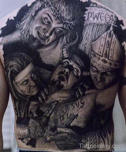Zombie Tattoo On Full Back-TB1087