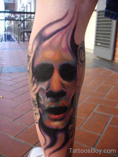 Zombie Tattoo On Leg1-TB1091