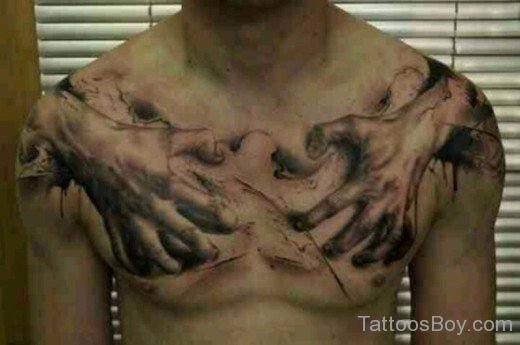 Zombie Hands Tattoo On Chest-TB1066
