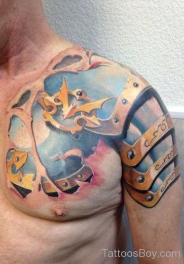 colorful  Armor Tattoo-TB1073