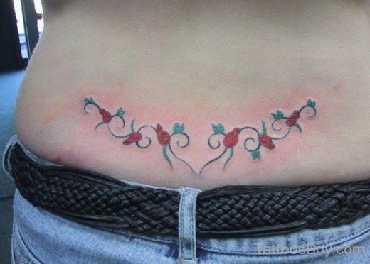 Rose Tattoo On Lower Back--TB156