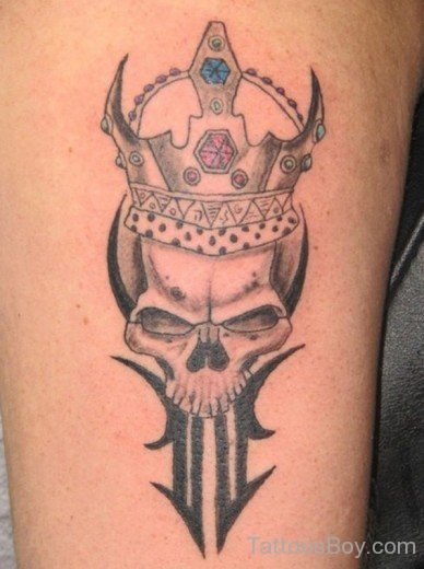 Crown And Skull Tattoo--TB164