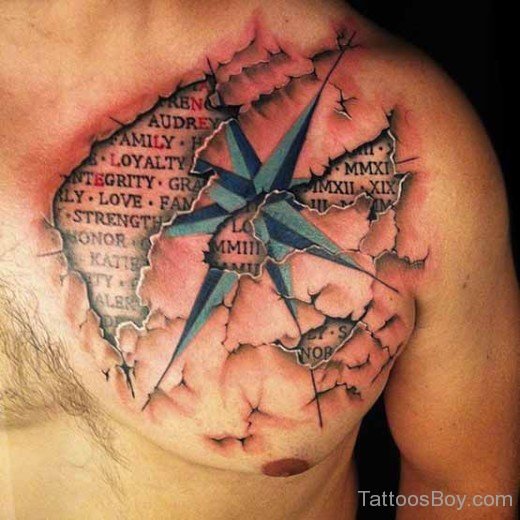 star Tattoo on Chest-TB15