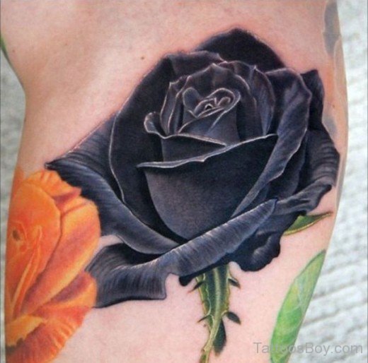 Awesome Black Rose Tattoo--TB178