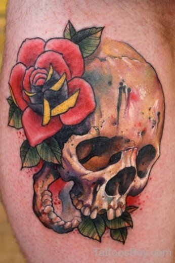 Amazing Flower And Skull Tattoo-TB101