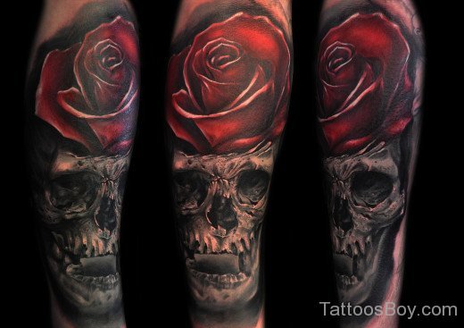 Amazing Rose And Skull Tattoo-TB102