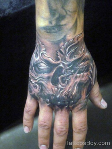 Amazing Skull Tattoos On Hand-TB1001