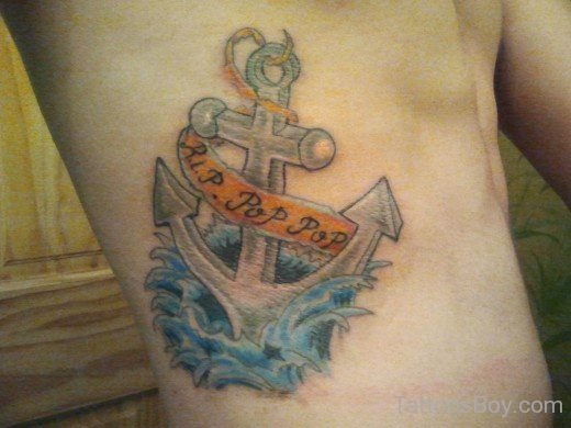 Anchor Tattoo On Rib-TB1001