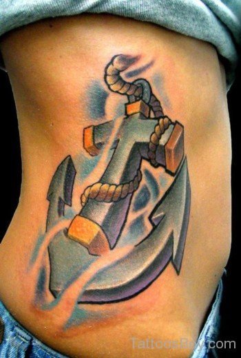 Anchor Tattoo on Rib-Tb1001