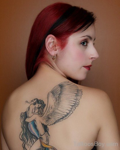 Angel Tattoo On Back-TB105