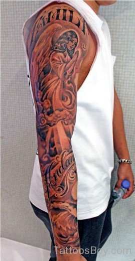 Angel Tattoo On Full Sleeve-Tb1002