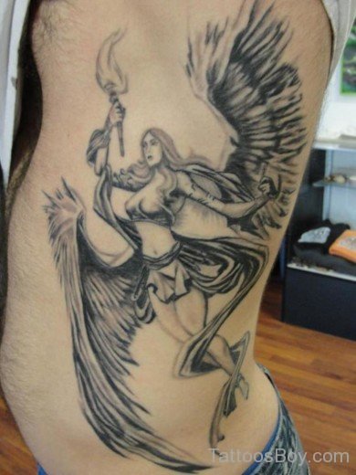 Angel Tattoo On Rib-TB102