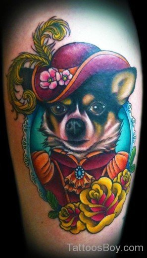 Beautiful  Dog Tattoo Design-TB1004