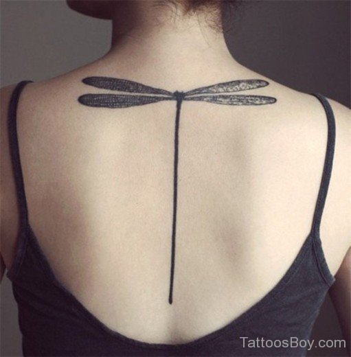 Attractive Dragonfly Tattoo On back-Tb1202