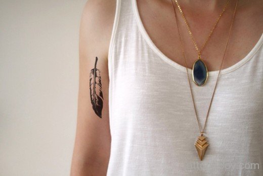 Elegant Feather Tattoo-AWl1002