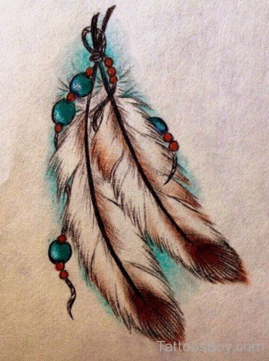 Attractive Feather Tattoo Design-TB1003