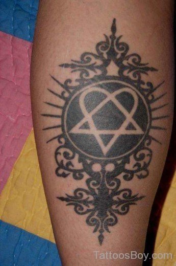 Attractive Heartagram Tattoo-TB1003