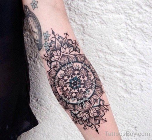 Mandala Tattoo On Elbow-TB1003