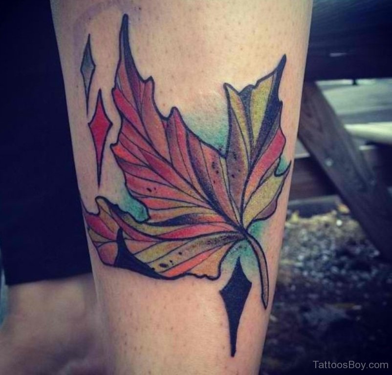 Autumn Leaf Tattoo On Leg | Tattoo Designs, Tattoo Pictures