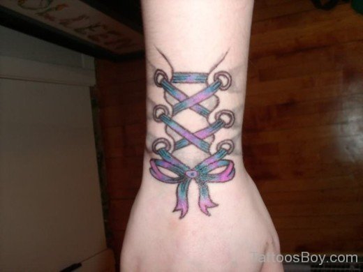 Awesome Bow Tattoo On Wrist-TB0105