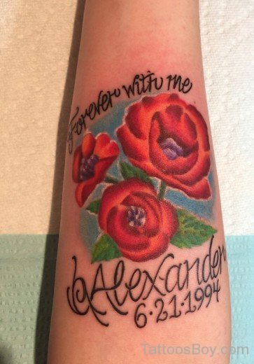 Red Rose Flower Tattoo-TB1019