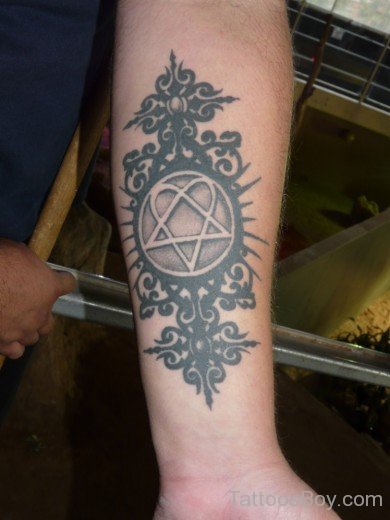 Awesome Heartagram Tattoo Design-TB1008