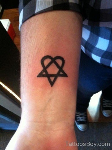 Heartagram Tattoo On Wrist-TB1009