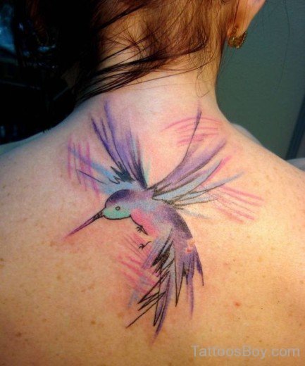  Hummingbird Tattoo On Back-TB1010