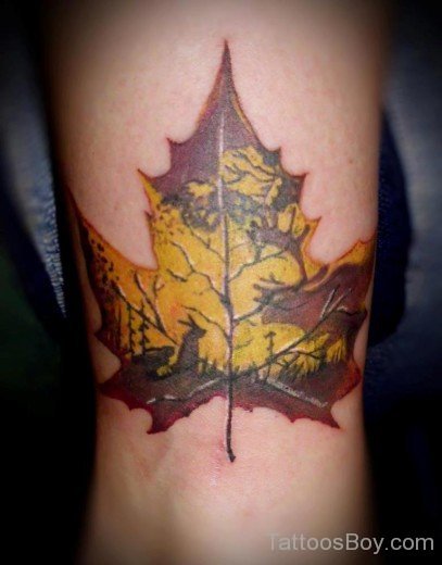 Awesome Leaf Tattoo Design-Tb107