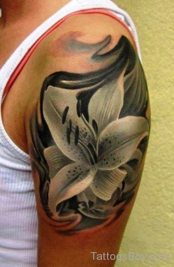 Awesome Lily Tattoo Design-TB12006