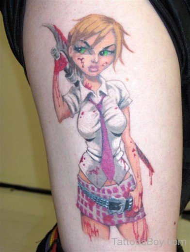 Awesome Thigh Tattoo