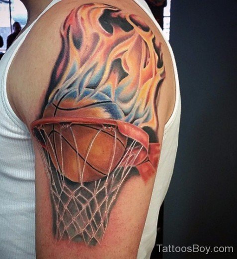 Basketball Flame Tattoo-TB1012