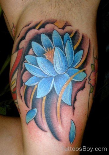 Beautiful Blue Lotus Tattoo-TB1008