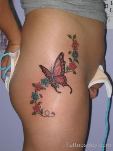 Beautiful Butterfly Tattoo On Thigh-TB1012
