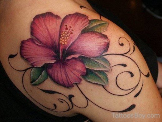 Graceful Hibiscus Flower Tattoo-TB12011