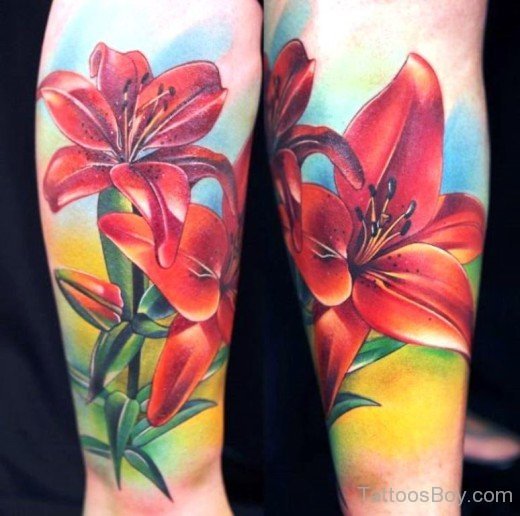Lily Flower Tattoo Design-TB12008