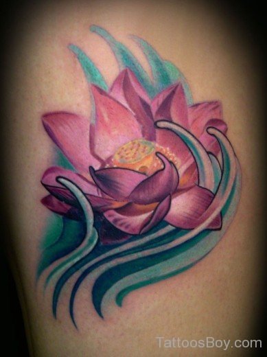 Beautiful Lotus Flower Tattoo Design-TB1009