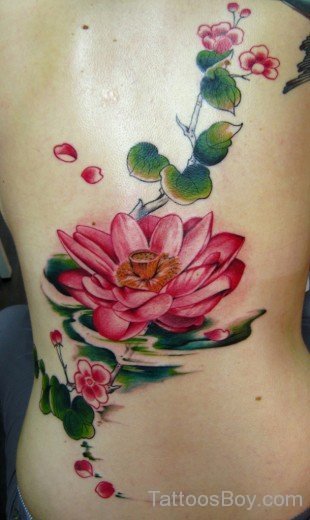 Beautiful Lotus Flower Tattoo-TB1010