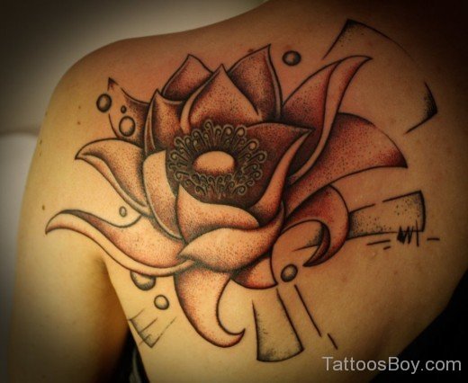 Big Lotus Tattoo On Back-TB1011