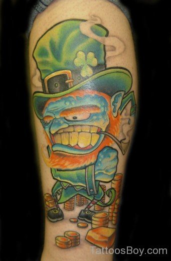 Big Teeth Leprechaun Tattoo-TB12009