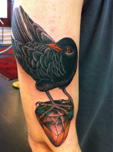 Bird And Diamond Tattoo-TB1016