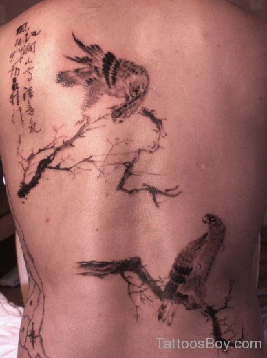 Bird Tattoo On Back-TB1007