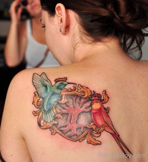 Bird Tattoo On Back-TB1019