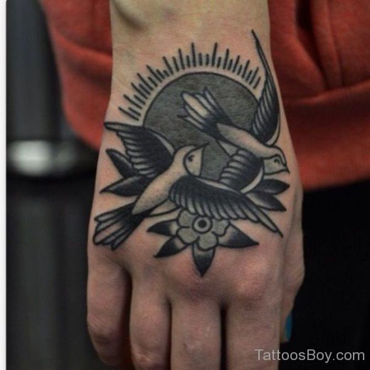 Bird Tattoo On Hand-TB1010
