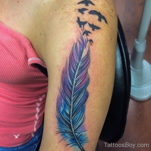 Birds And Feather Tattoo Design-TB1011